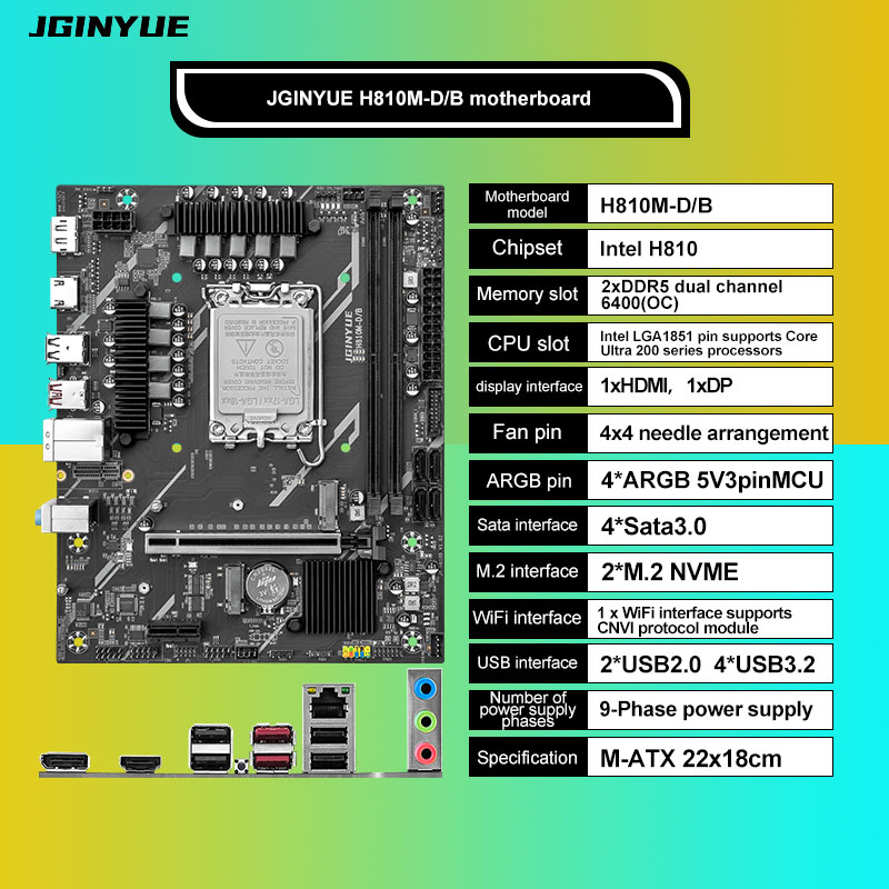 H810 Intel LGA1851 DDR5 micro- - đánh giá và giá Lga1851 Gaming Motherboard
